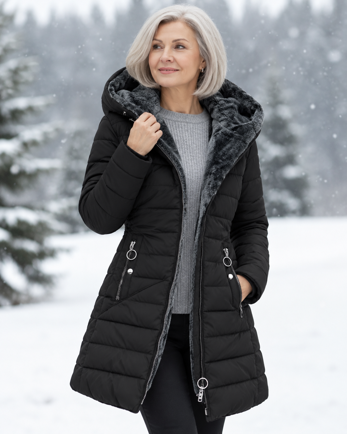 Elly | Elegant Coat with Hood