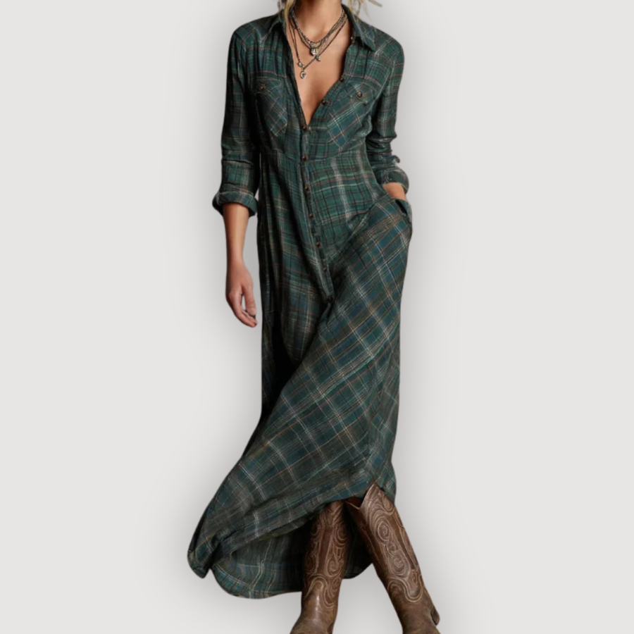 MAISIE – PLAID MAXI DRESS
