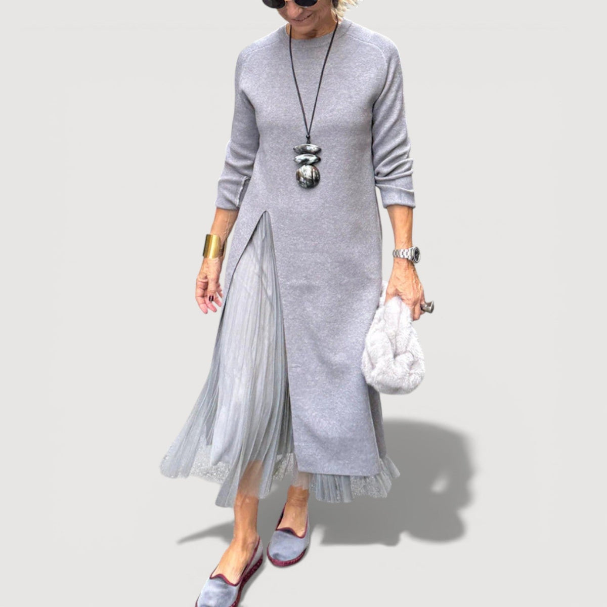 ANNA – LAYERED MIDI DRESS