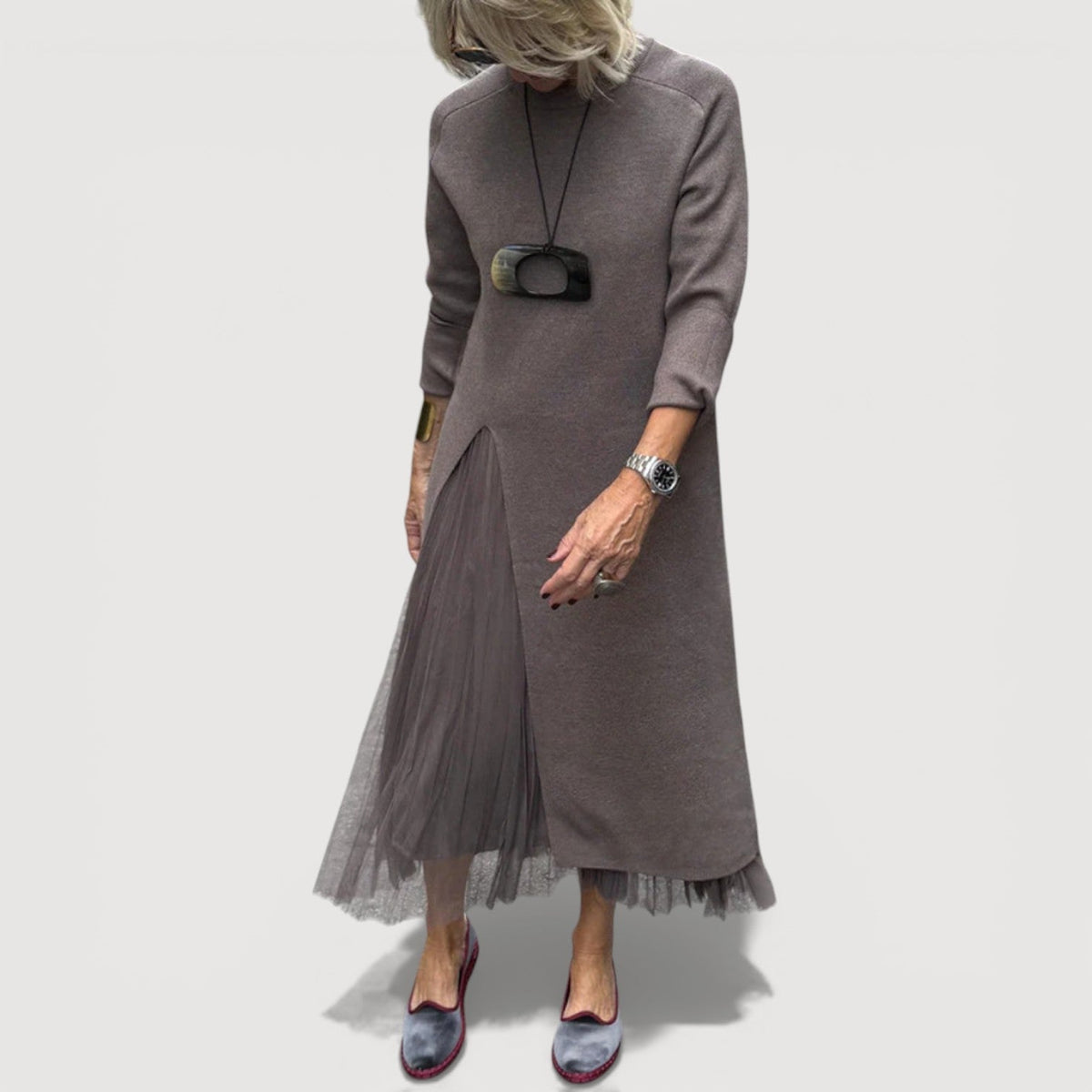 ANNA – LAYERED MIDI DRESS