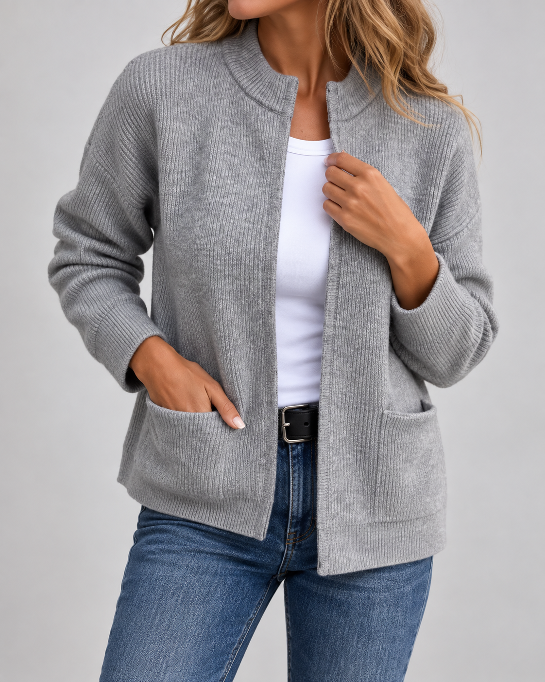 Como™ | Warm Knitted Zip Cardigan with Pockets