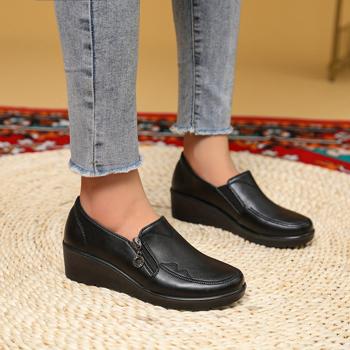 Harriet™ | Side-Zip Wedge Loafers