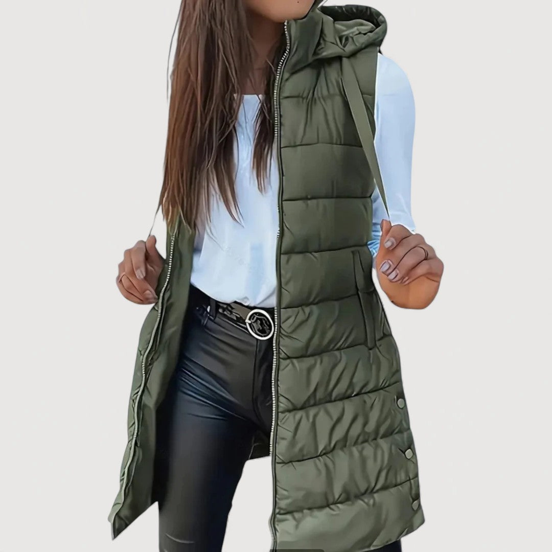 ARWENA – HOODED PUFFER VEST