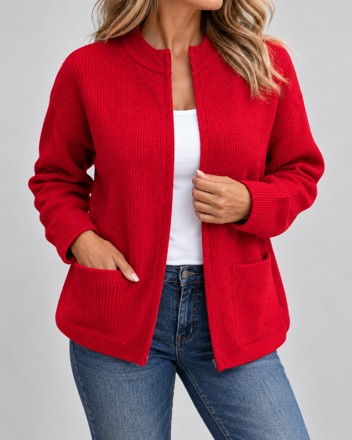 Como™ | Warm Knitted Zip Cardigan with Pockets