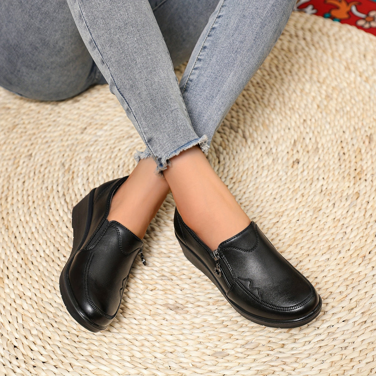 Harriet™ | Side-Zip Wedge Loafers