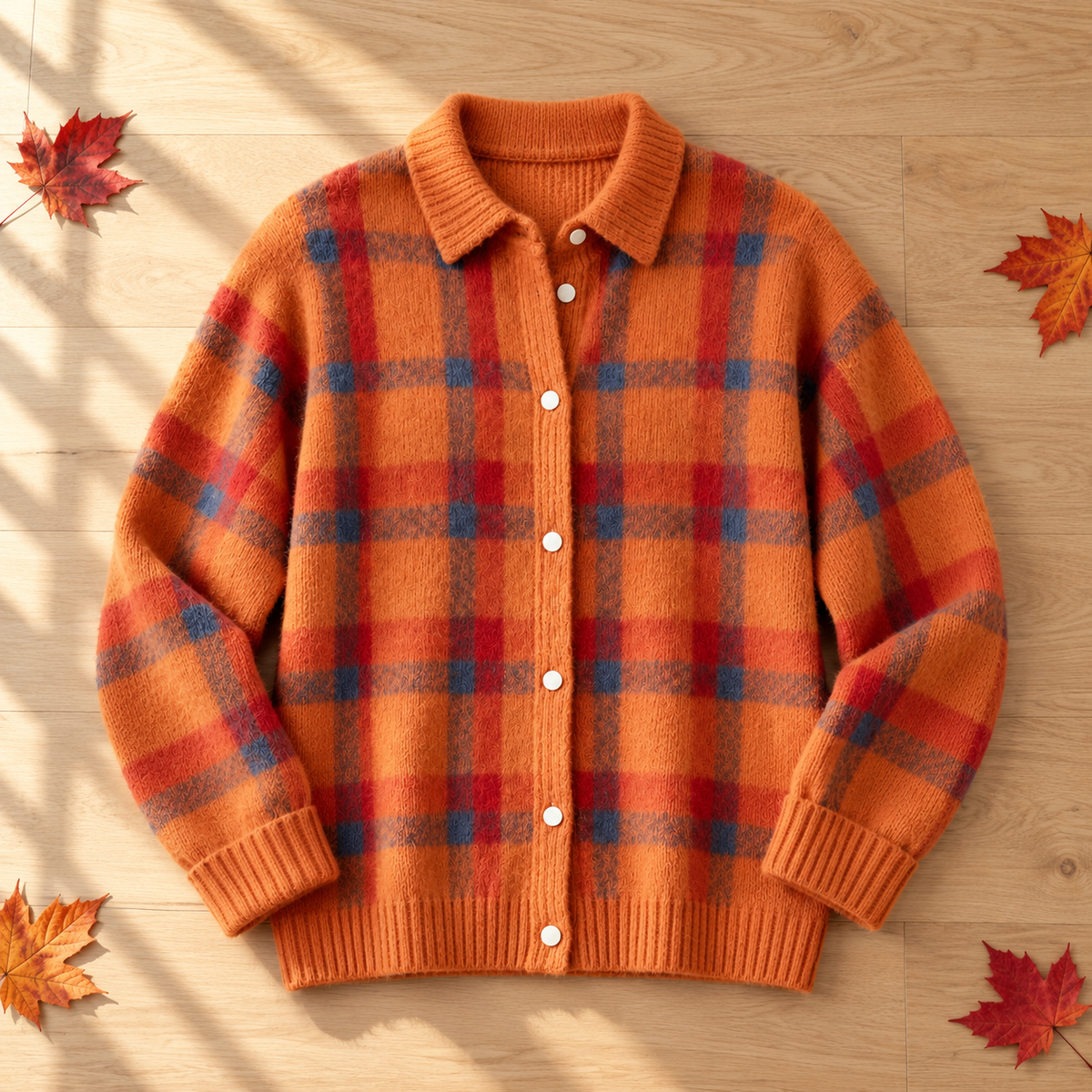 Olifo | Plaid Knit Cardigan