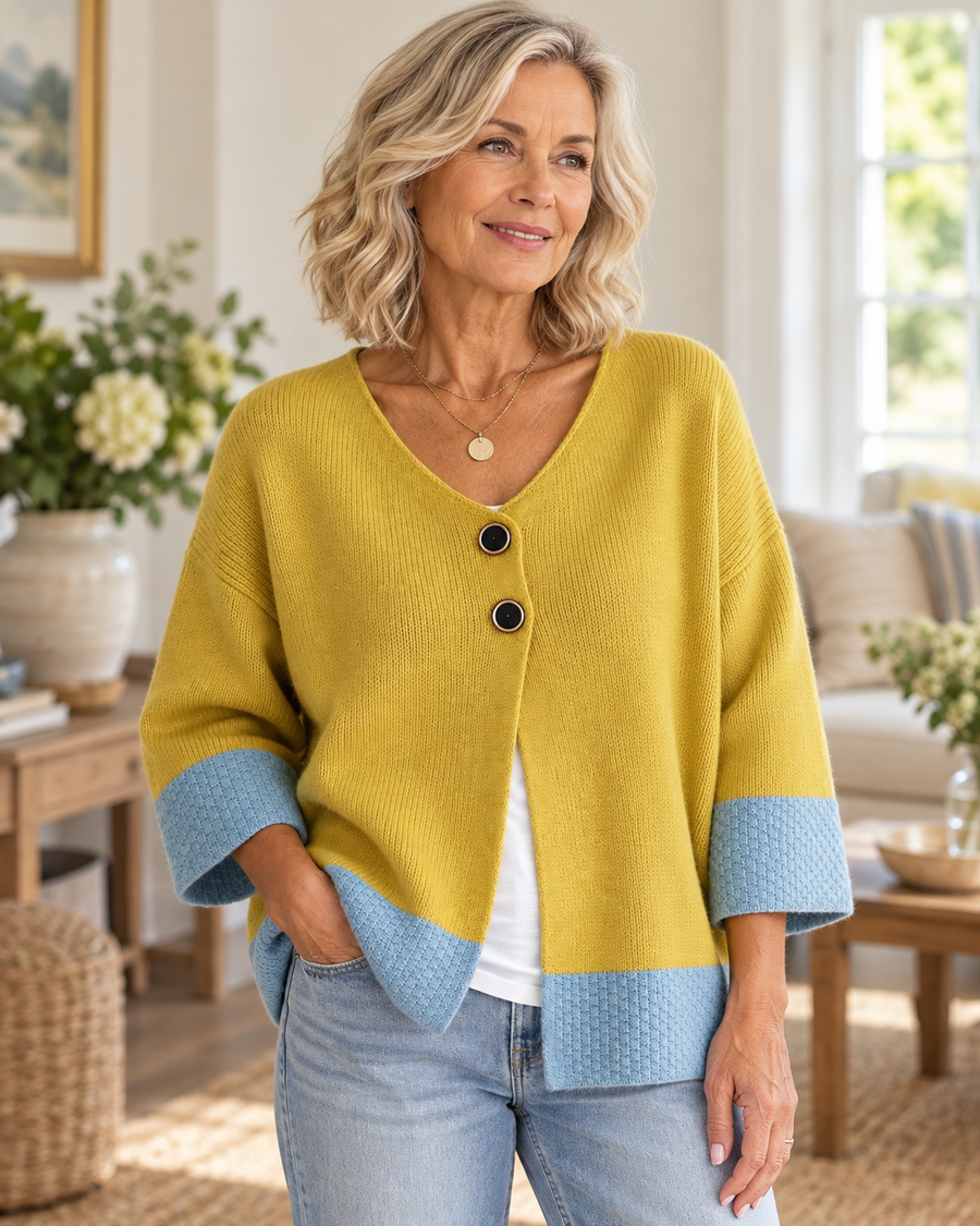 Chelly | Colour-block Knit Cardigan