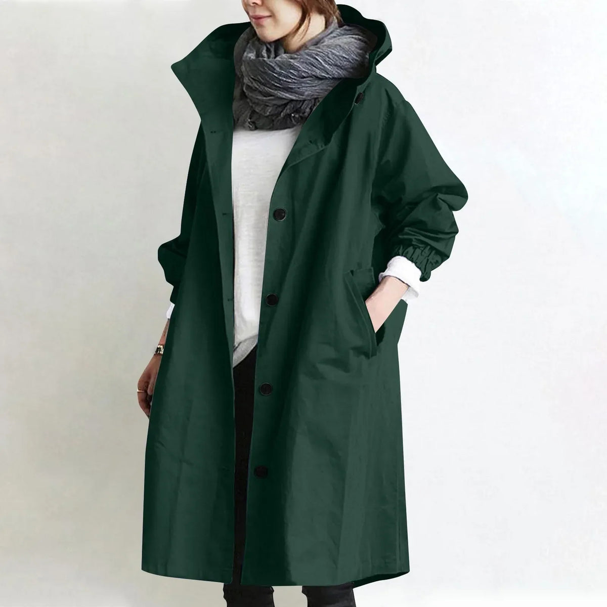 Kate | Hooded Longline Trench Coat
