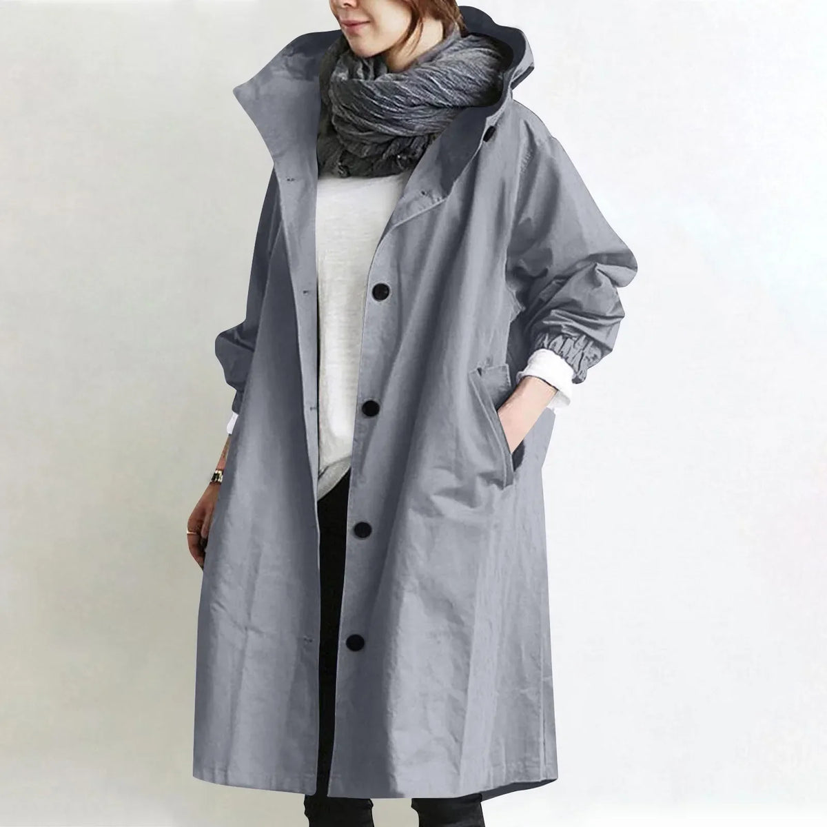 Kate | Hooded Longline Trench Coat