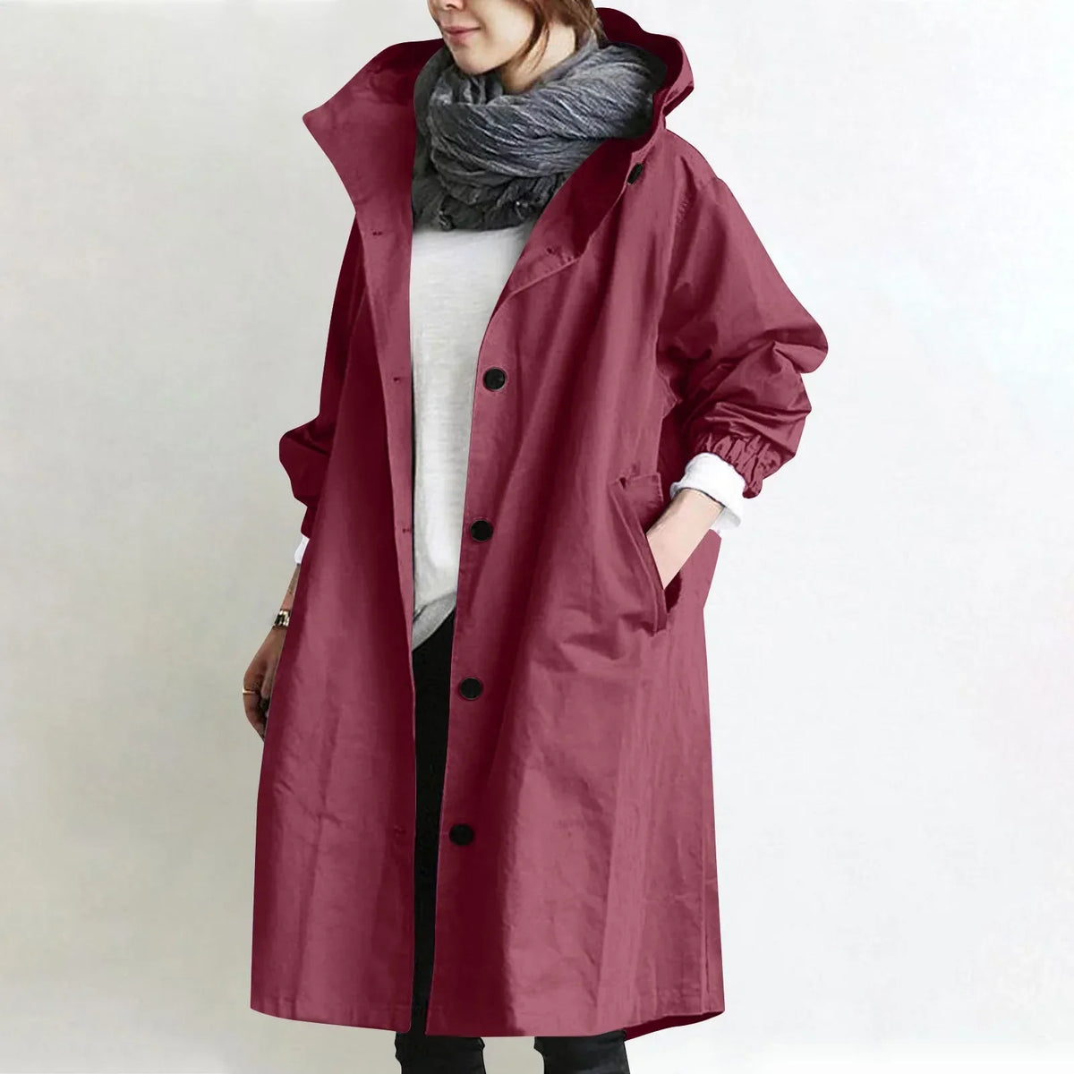 Kate | Hooded Longline Trench Coat
