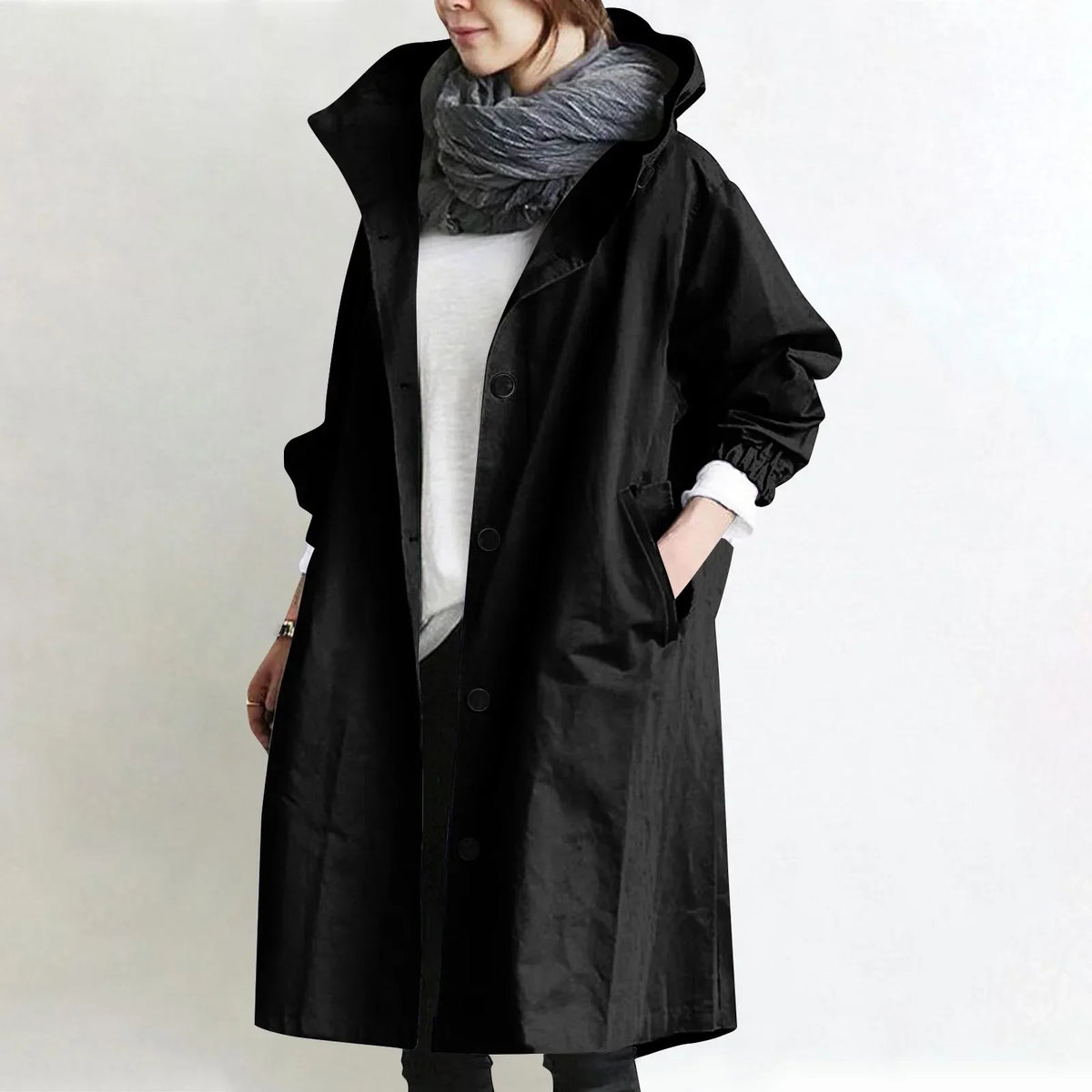 Kate | Hooded Longline Trench Coat