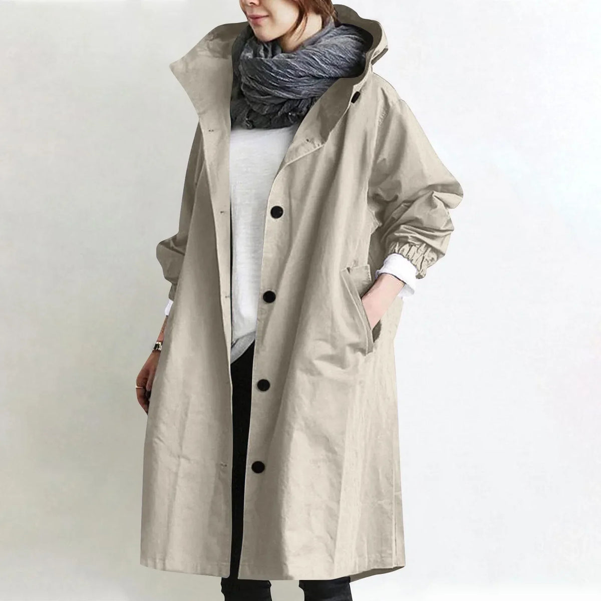 Kate | Hooded Longline Trench Coat