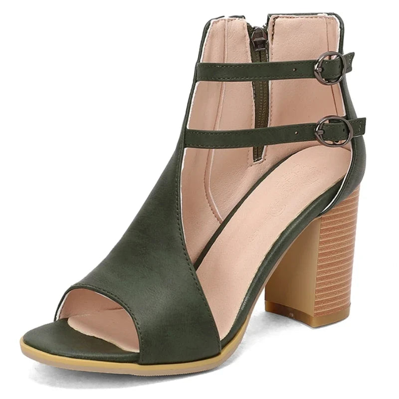 Selene Heeled Leather Sandals