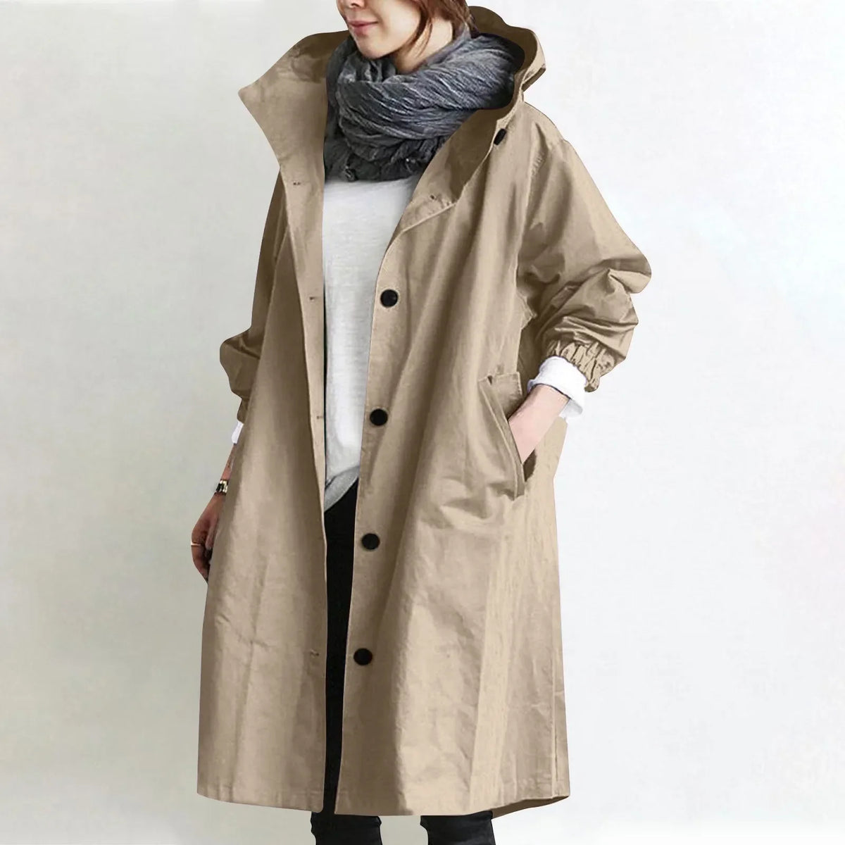 Kate | Hooded Longline Trench Coat