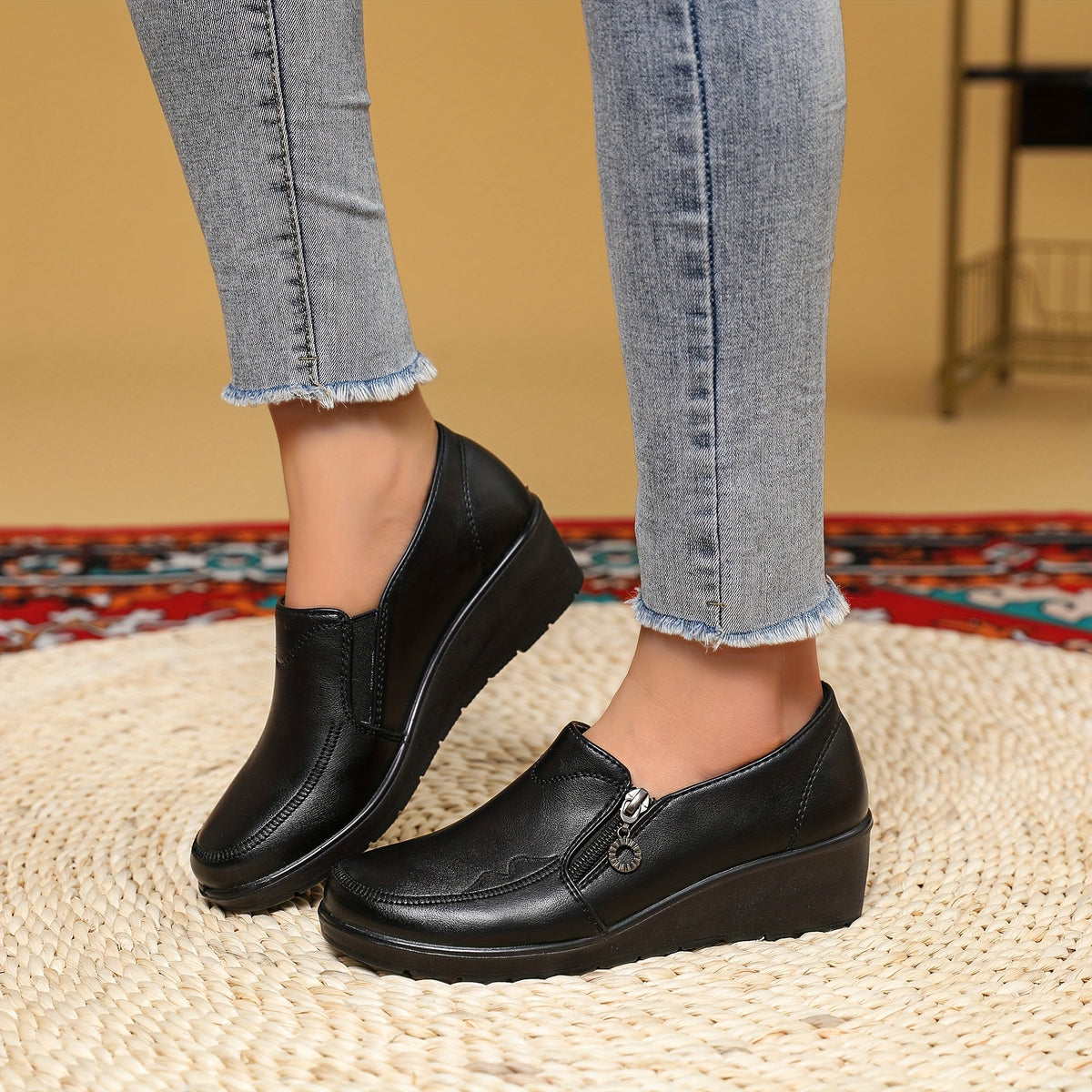 Harriet™ | Side-Zip Wedge Loafers