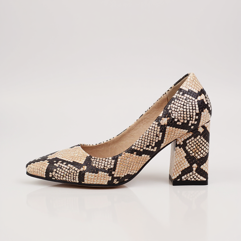 Selene Snake-Embossed Pumps