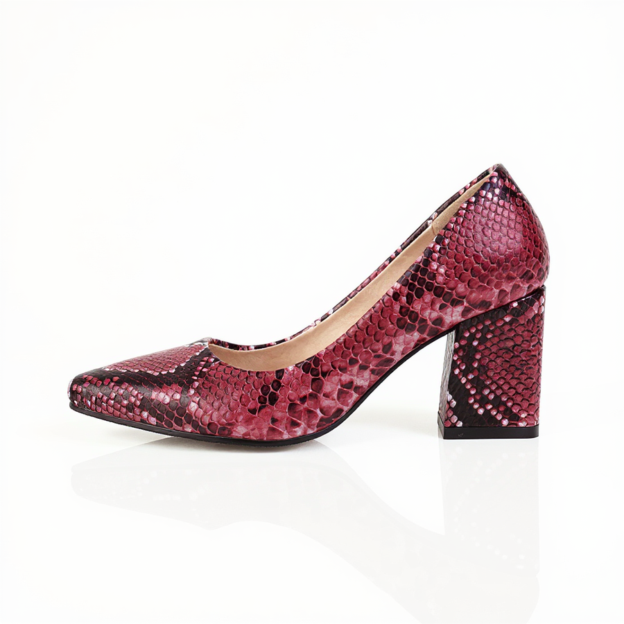 Selene Snake-Embossed Pumps
