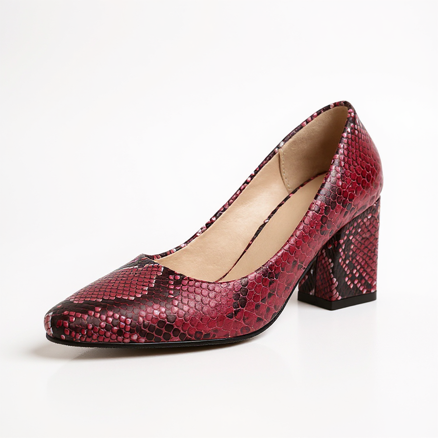 Selene Snake-Embossed Pumps