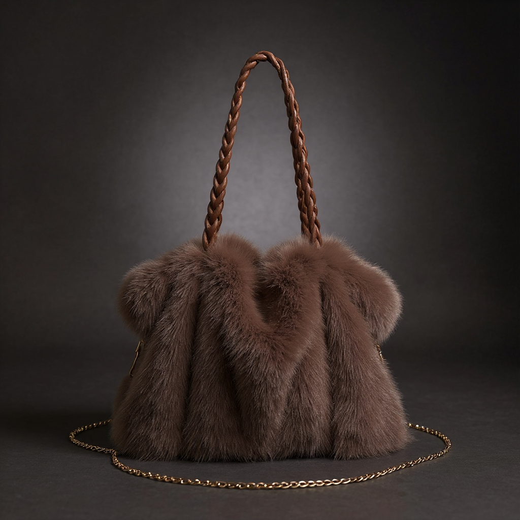Melanie Faux Mink Fur Tote