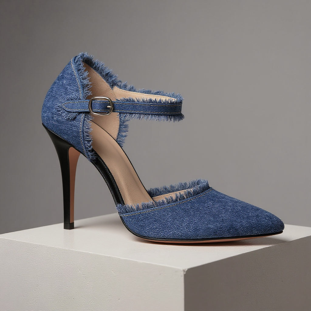 Dani Distressed Denim Stiletto