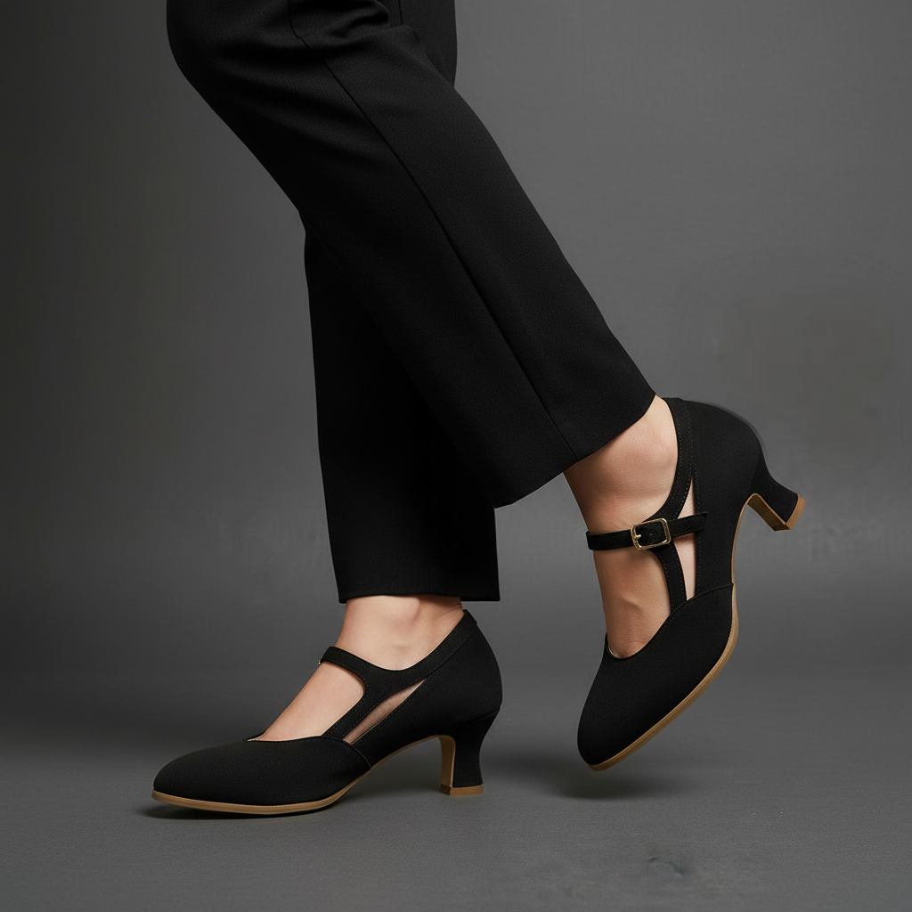 Kelly T-Strap Kitten Pump
