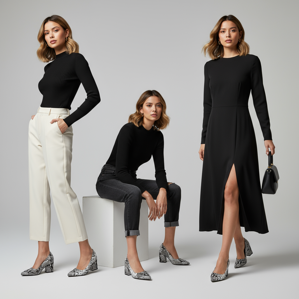 Selene Snake-Embossed Pumps