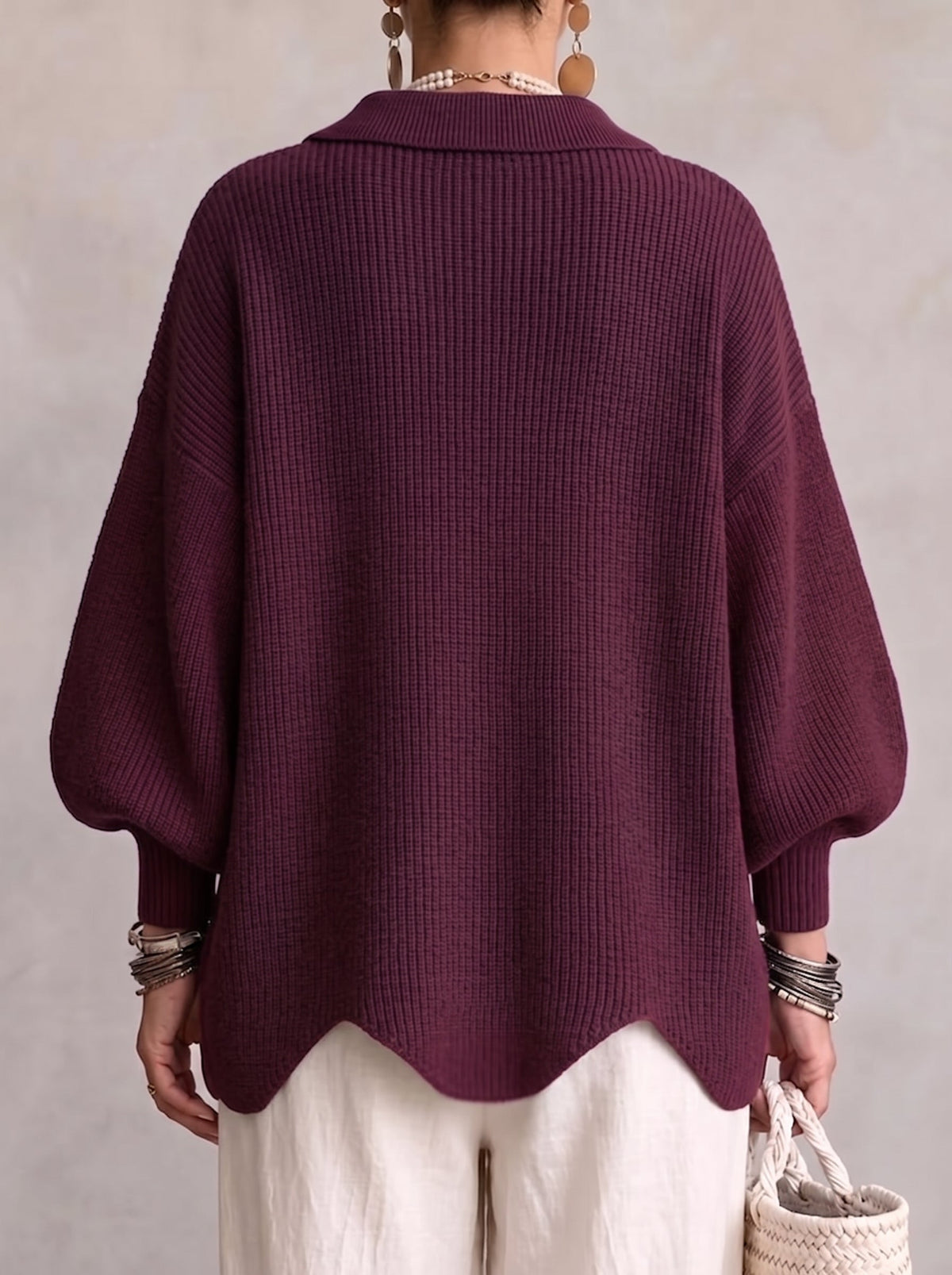 Corina - Collared Button Cardigan Oversized