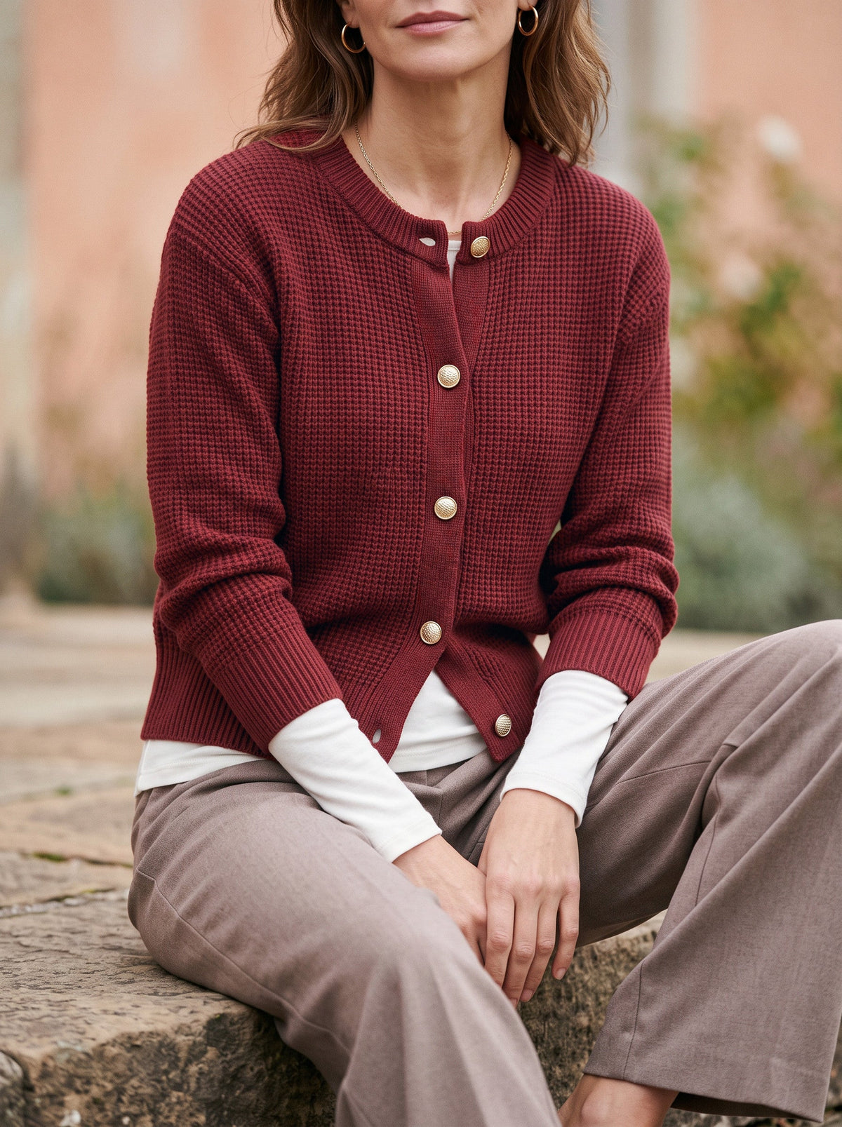 Gaya | Button Cropped Knit Cardigan