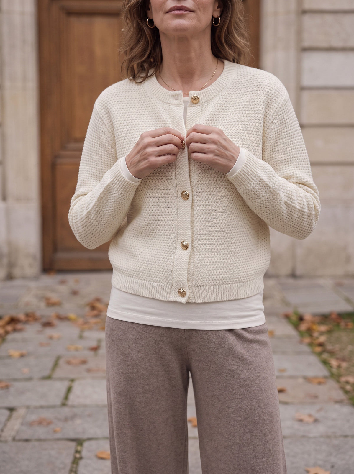 Gaya | Button Cropped Knit Cardigan