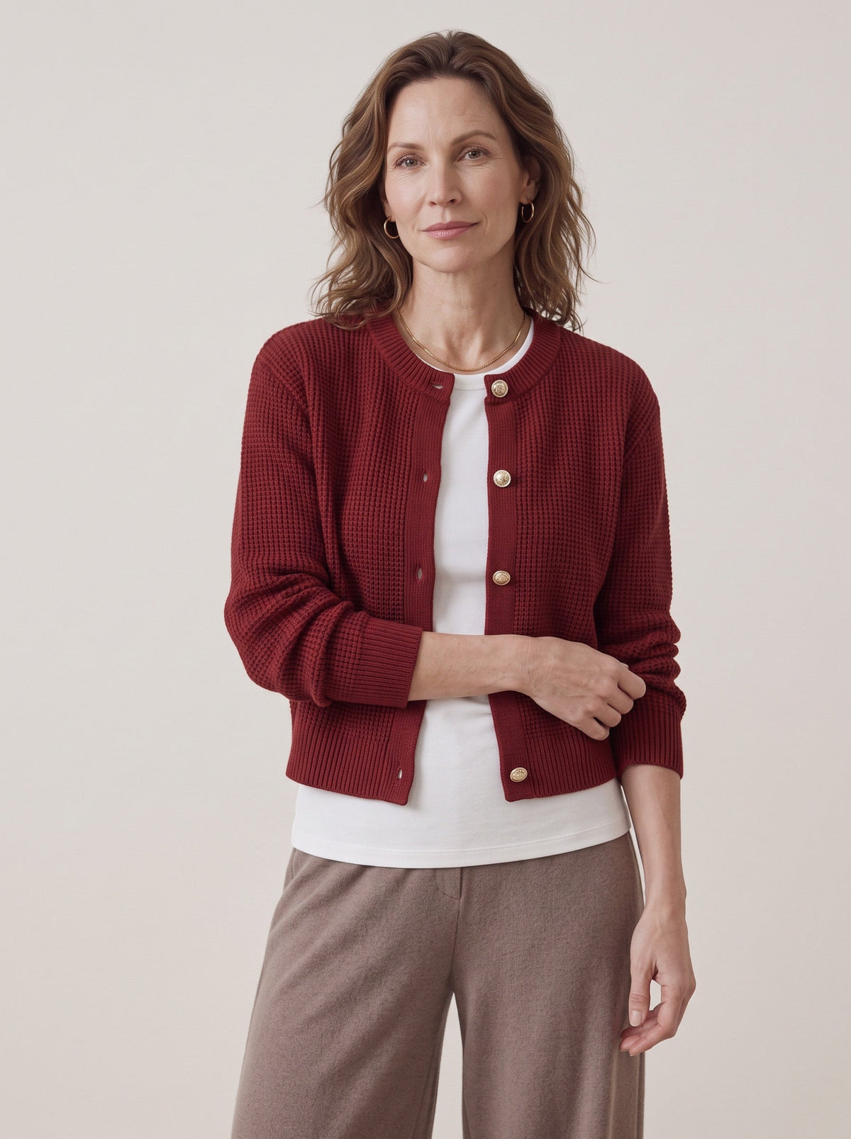 Gaya | Button Cropped Knit Cardigan