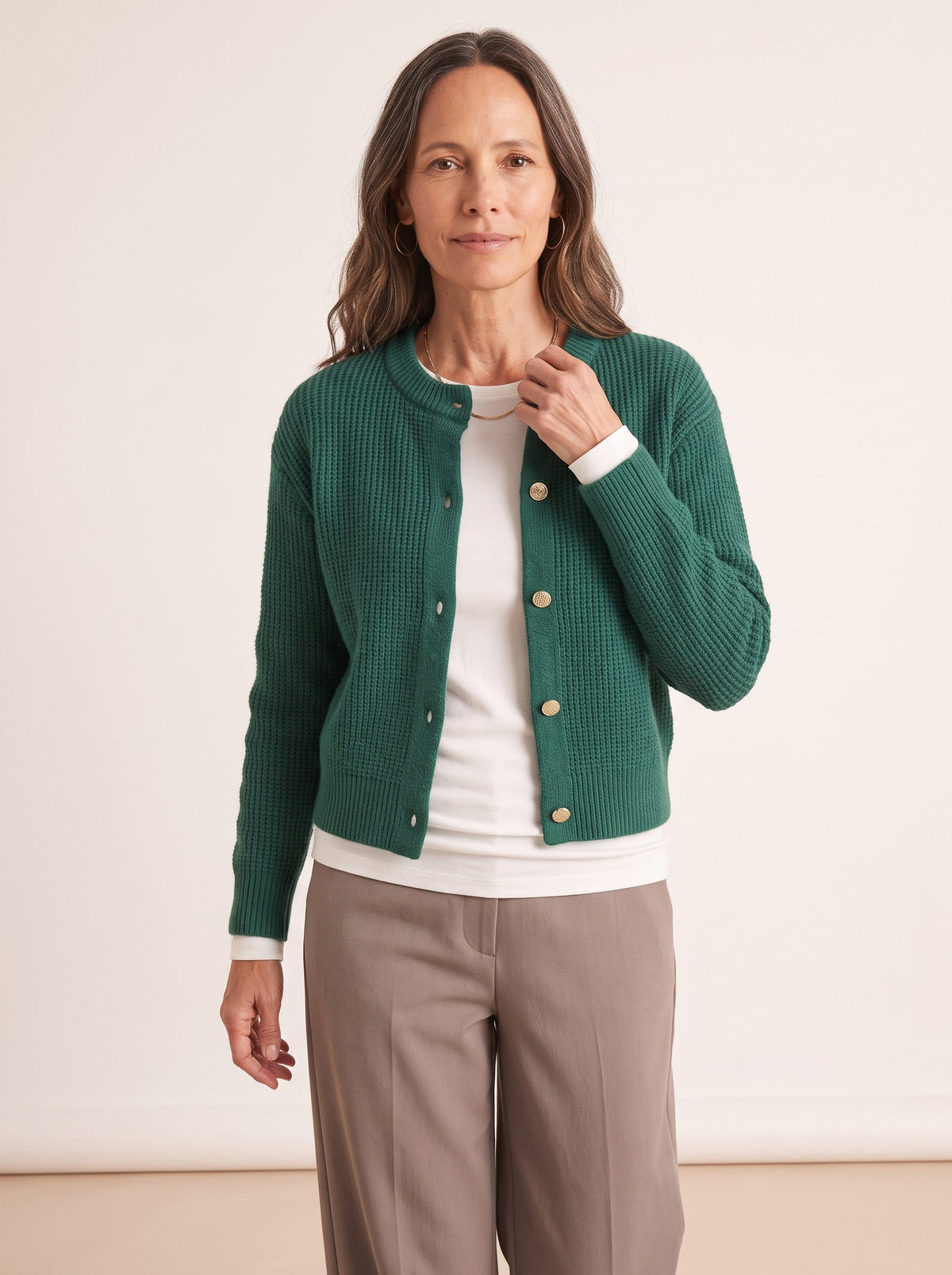 Gaya | Button Cropped Knit Cardigan