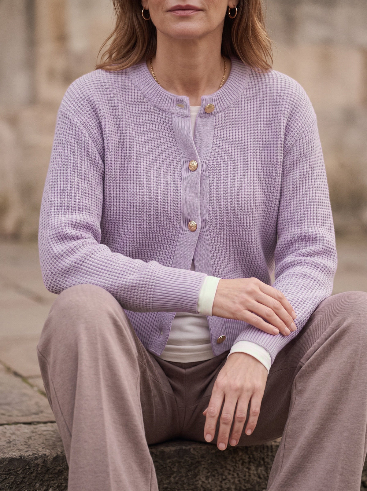 Gaya | Button Cropped Knit Cardigan