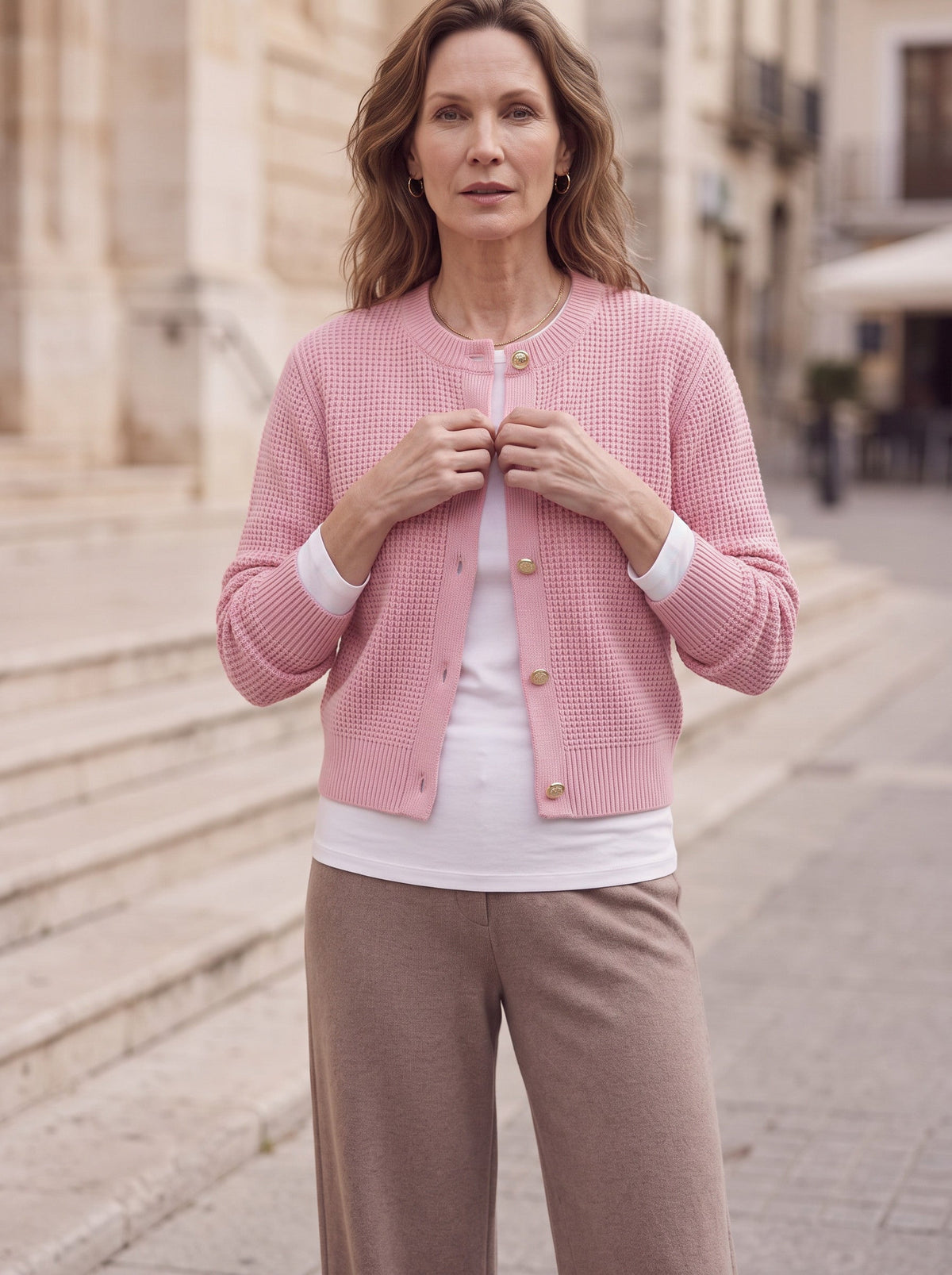 Gaya | Button Cropped Knit Cardigan