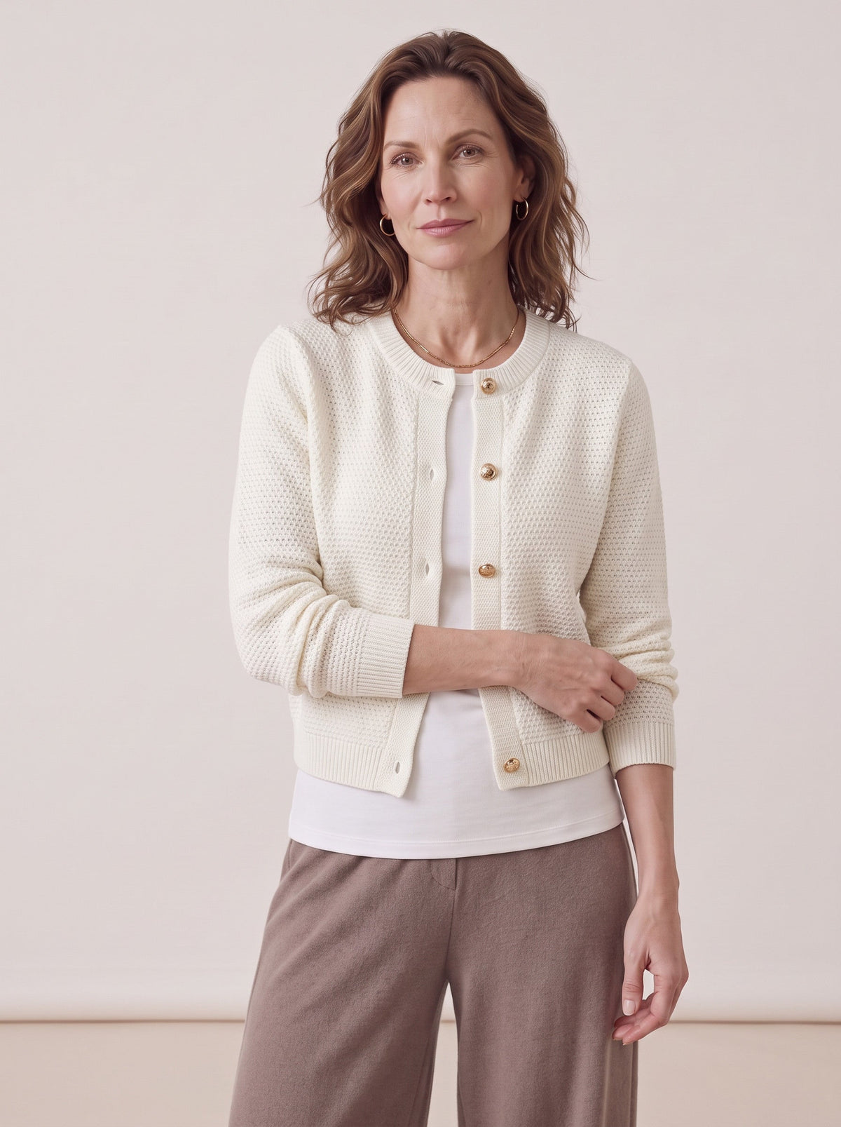 Gaya | Button Cropped Knit Cardigan