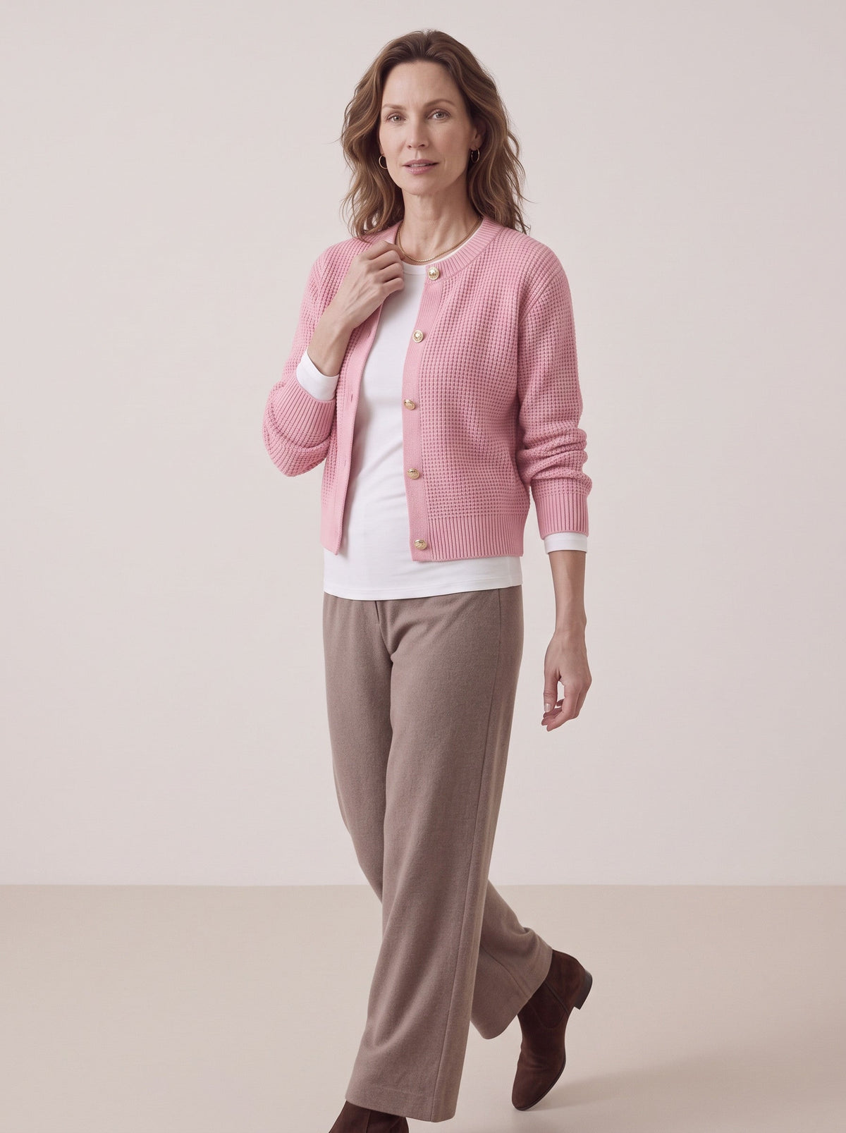 Gaya | Button Cropped Knit Cardigan