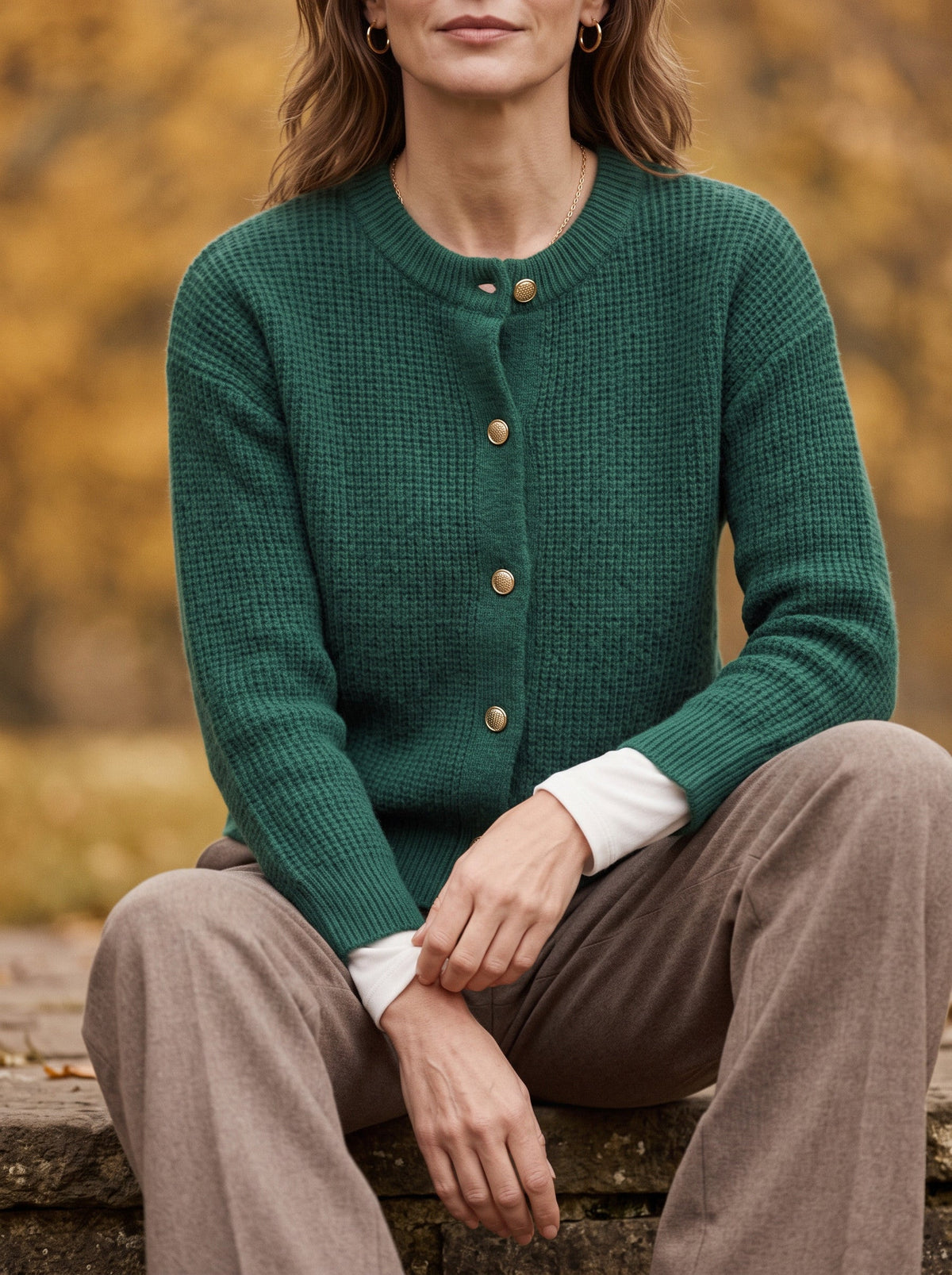 Gaya | Button Cropped Knit Cardigan