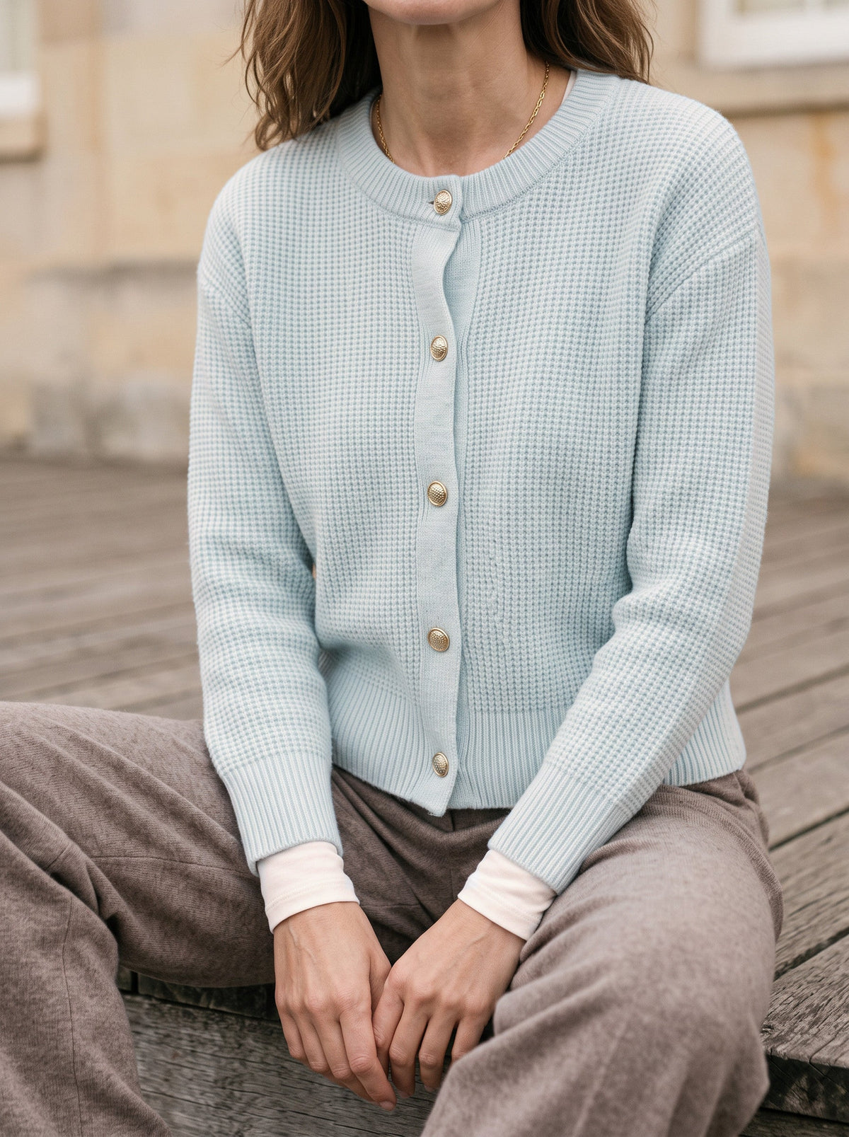 Gaya | Button Cropped Knit Cardigan
