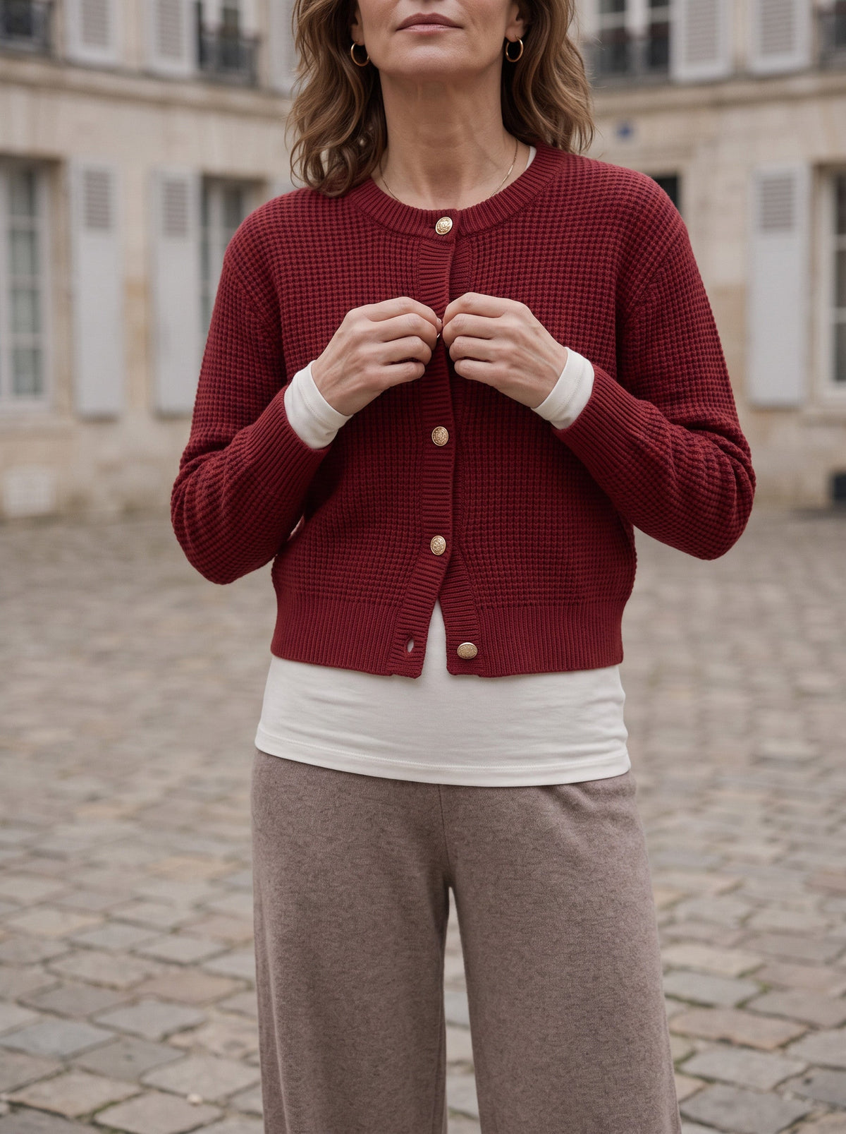 Gaya | Button Cropped Knit Cardigan