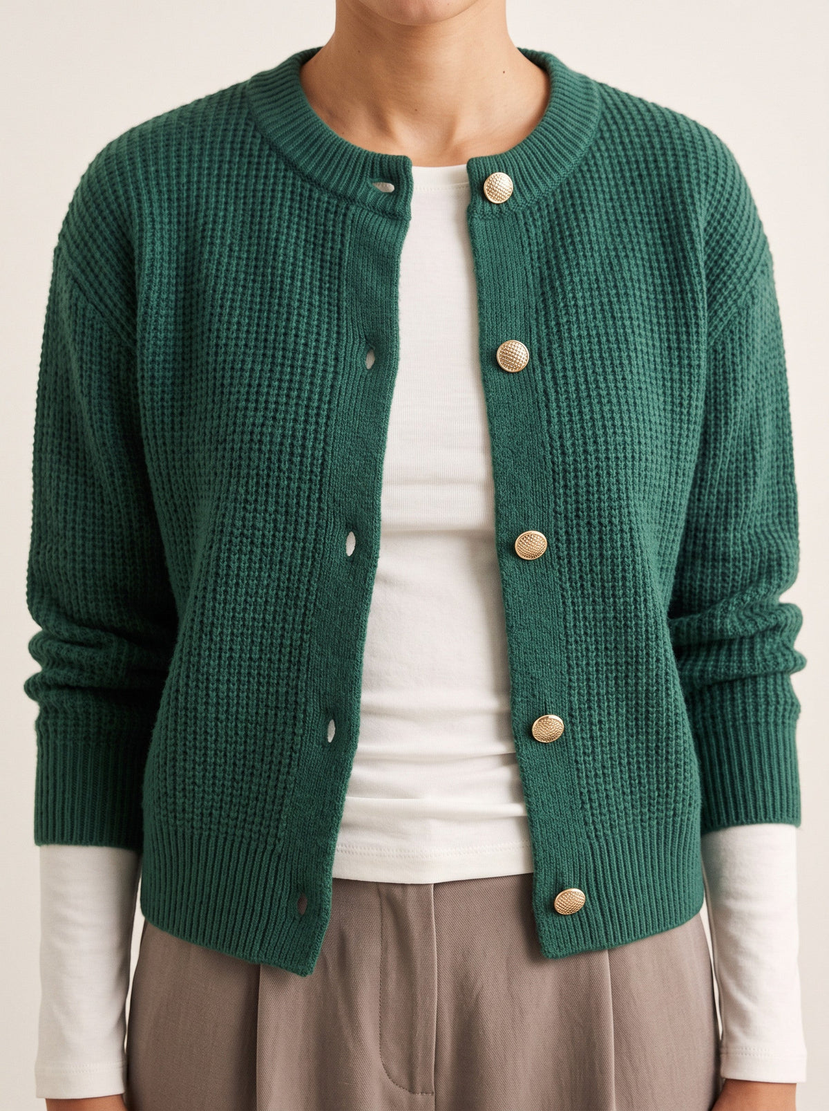 Gaya | Button Cropped Knit Cardigan