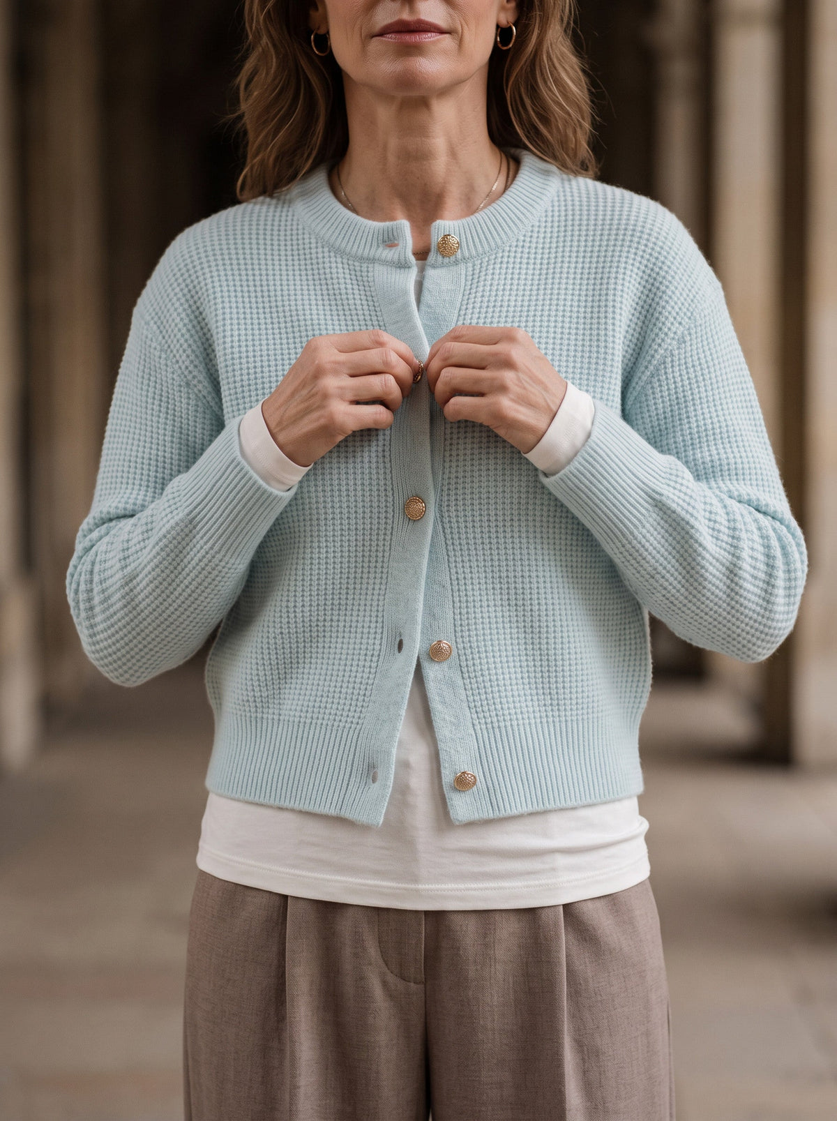 Gaya | Button Cropped Knit Cardigan