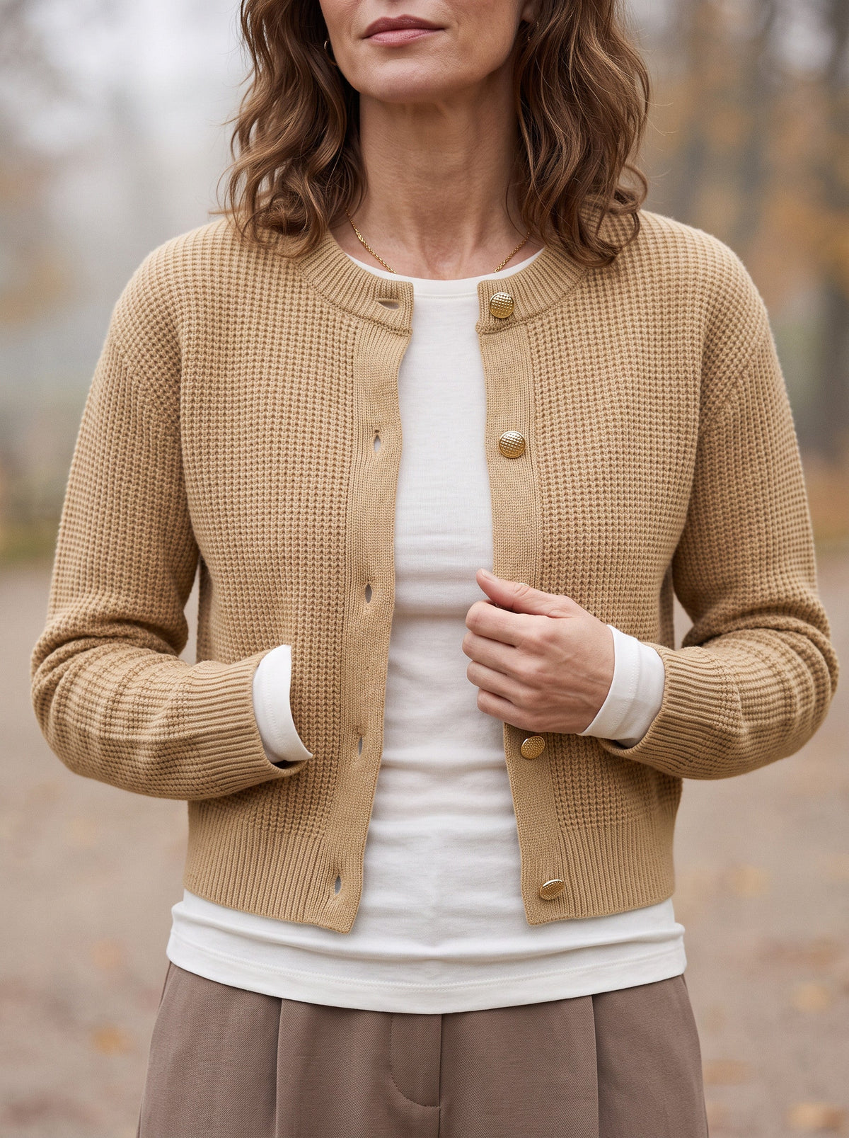 Gaya | Button Cropped Knit Cardigan