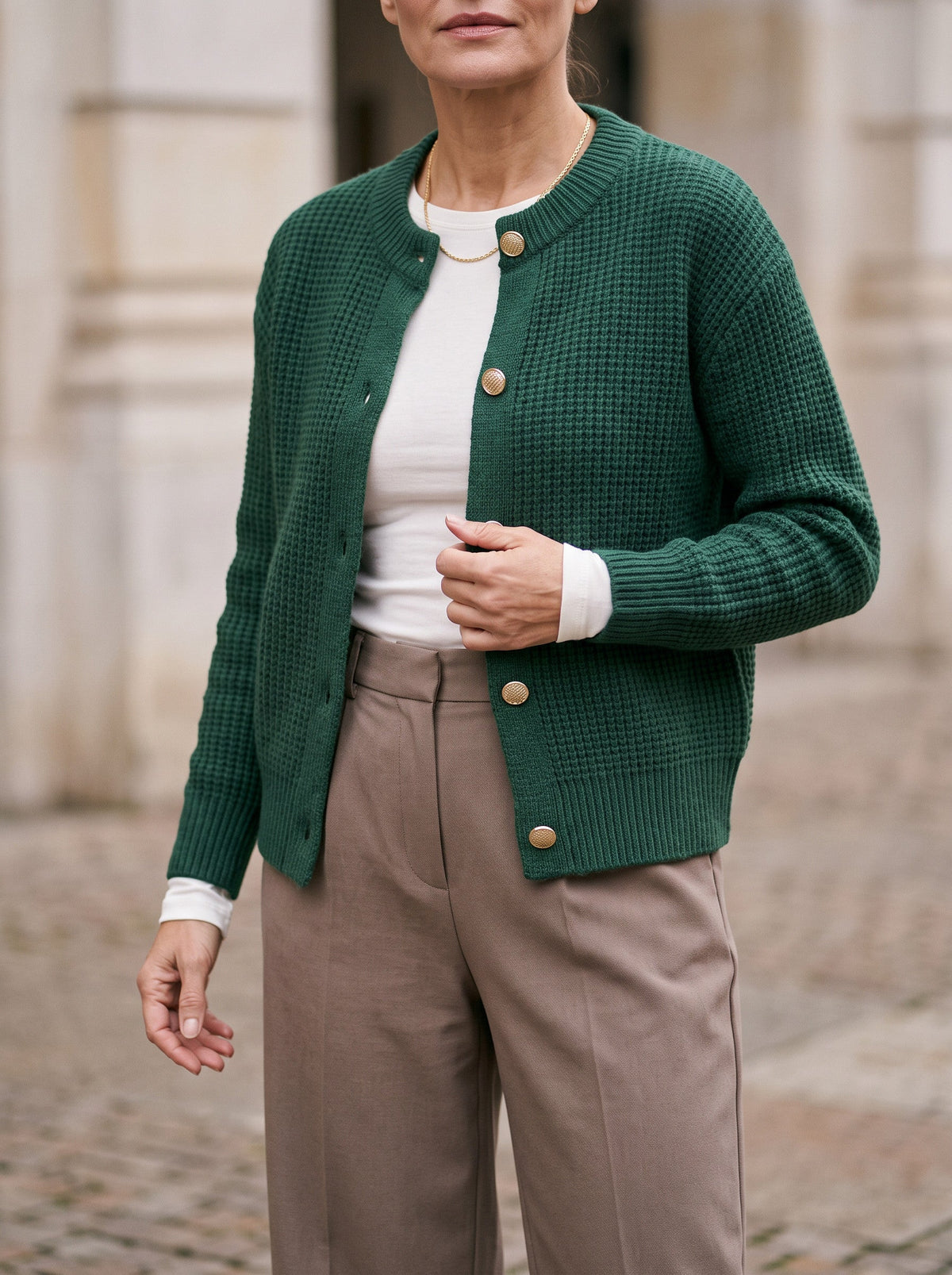 Gaya | Button Cropped Knit Cardigan