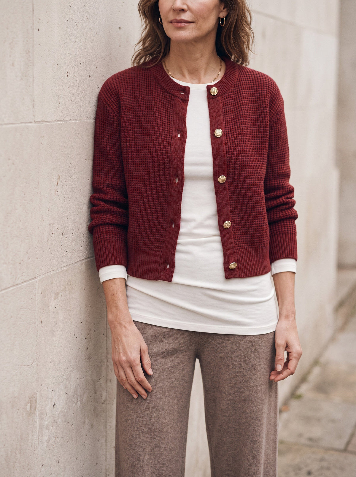 Gaya | Button Cropped Knit Cardigan