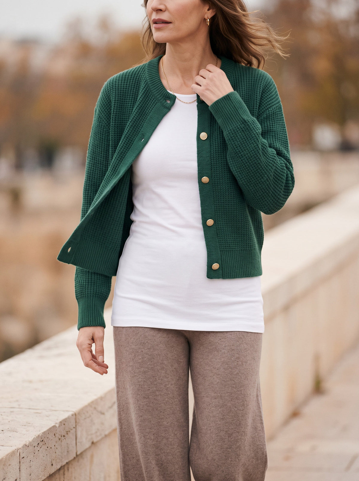 Gaya | Button Cropped Knit Cardigan