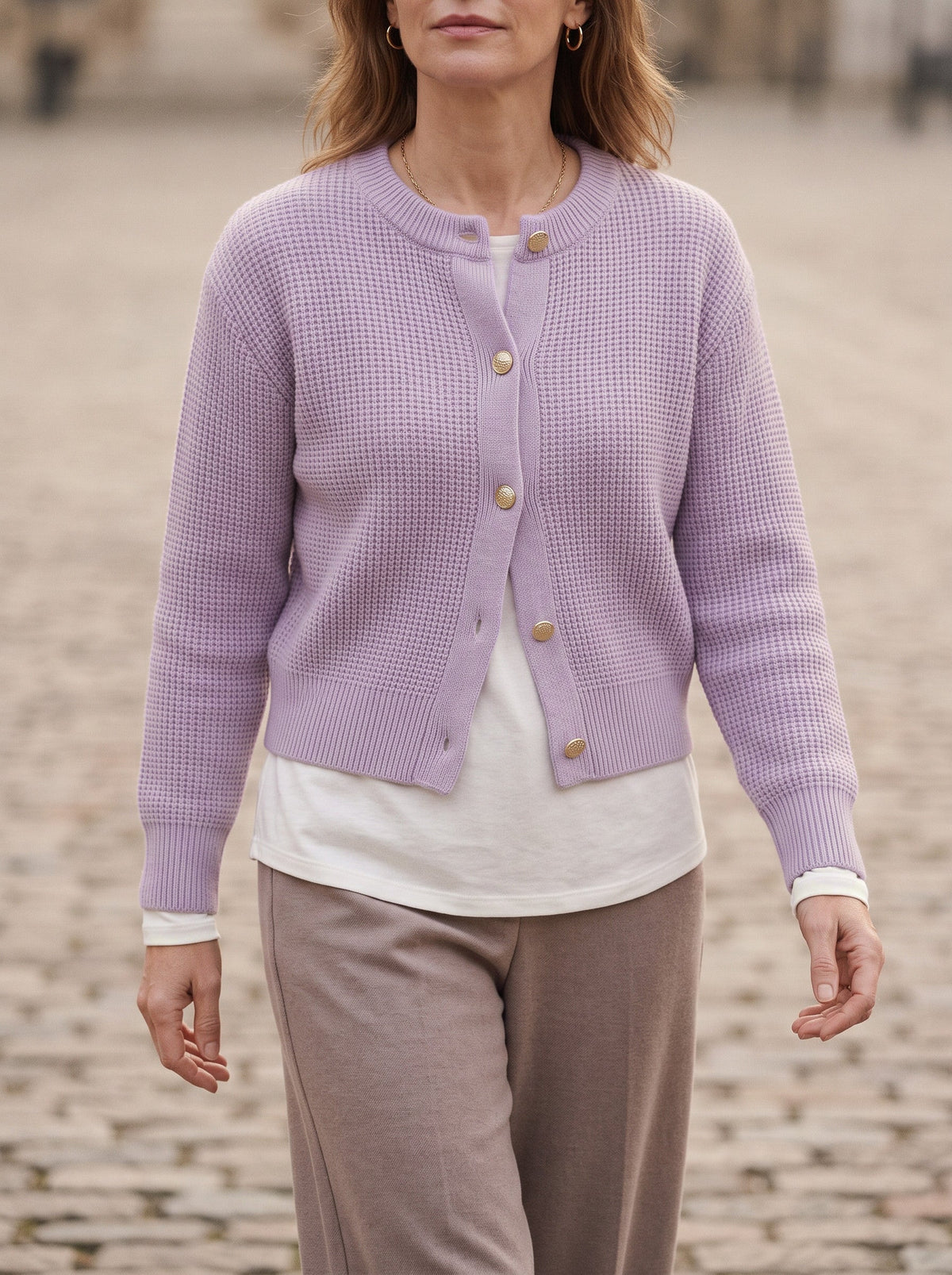Gaya | Button Cropped Knit Cardigan
