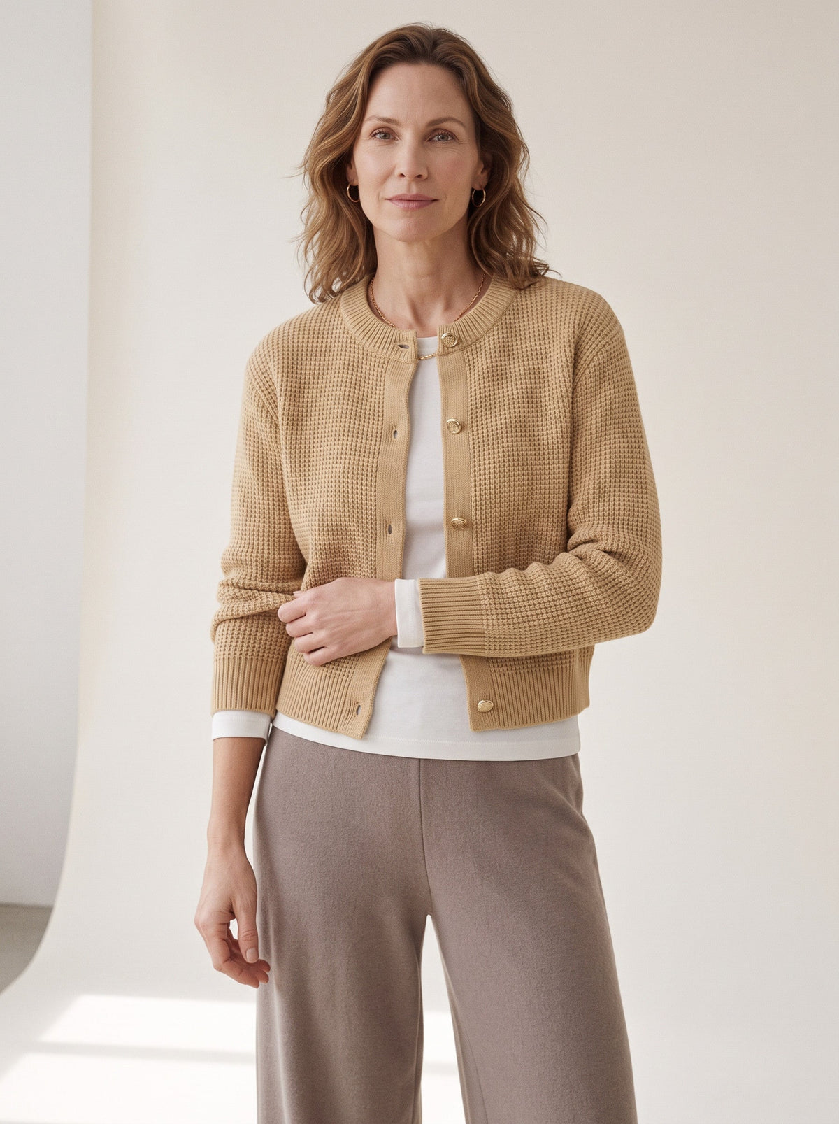 Gaya | Button Cropped Knit Cardigan