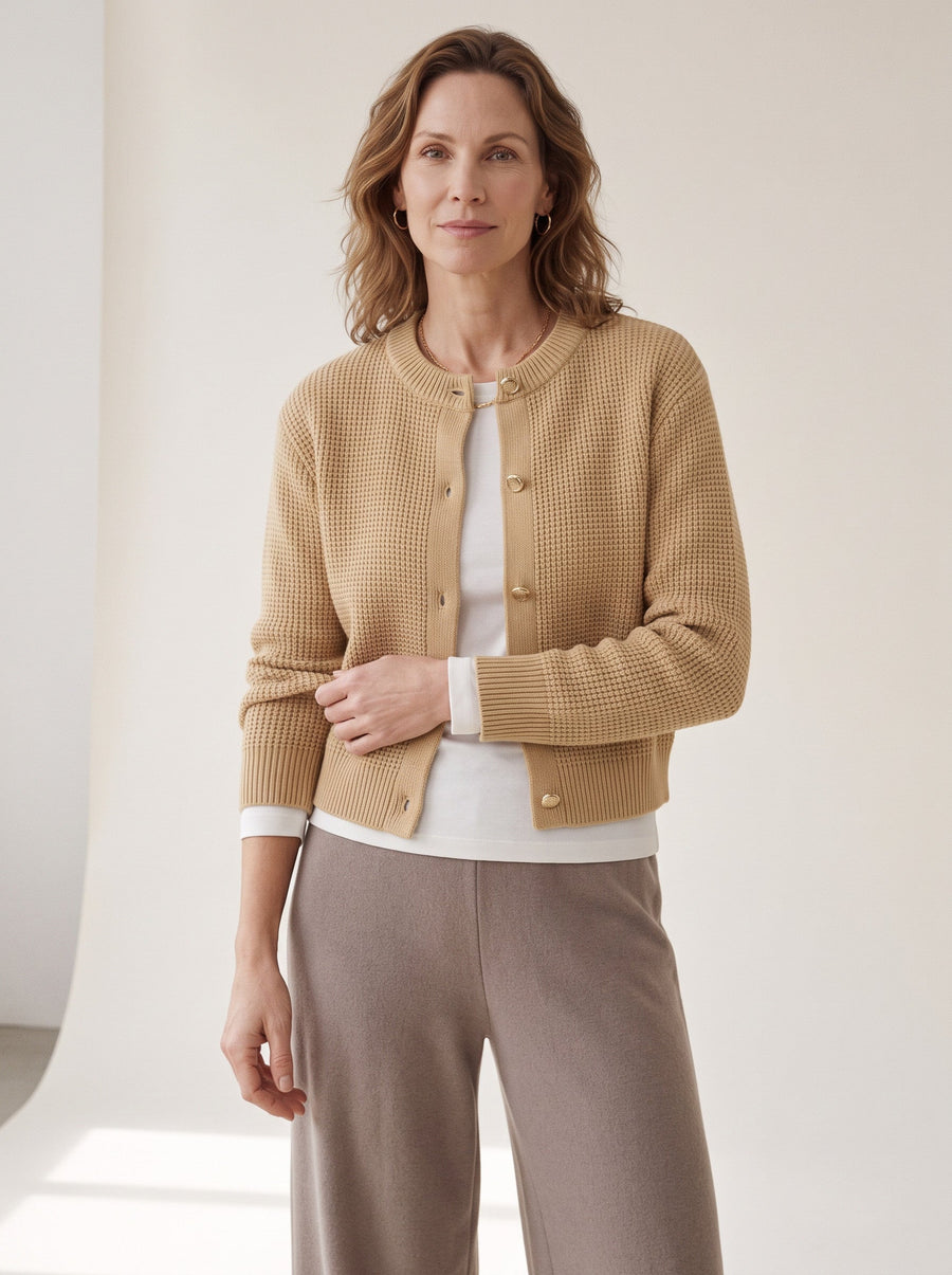Gaya | Button Cropped Knit Cardigan