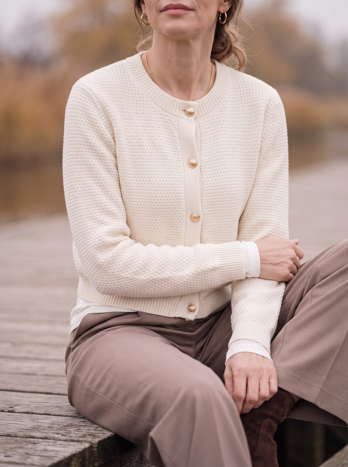 Gaya | Button Cropped Knit Cardigan