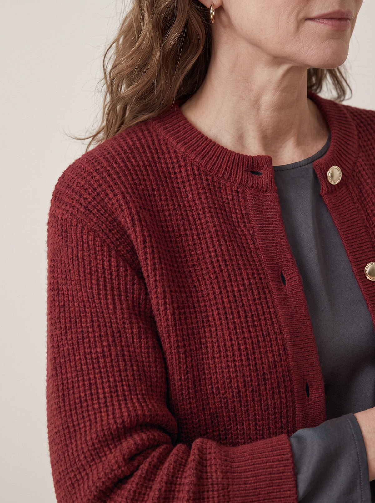 Gaya | Button Cropped Knit Cardigan