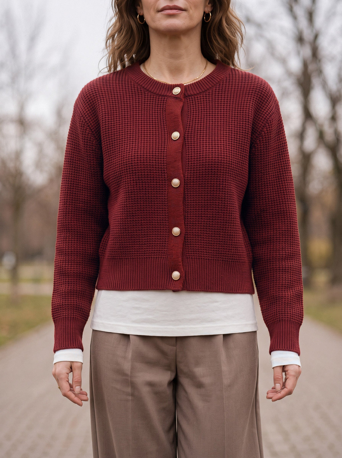 Gaya | Button Cropped Knit Cardigan